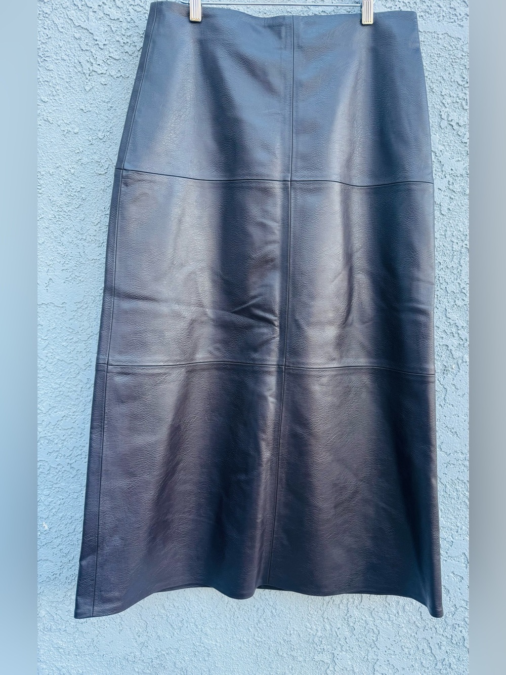 H&M Edition Faux Leather Maxi Skirt Chocolate Brown Size 10 PPP aa - Picture 4 of 11